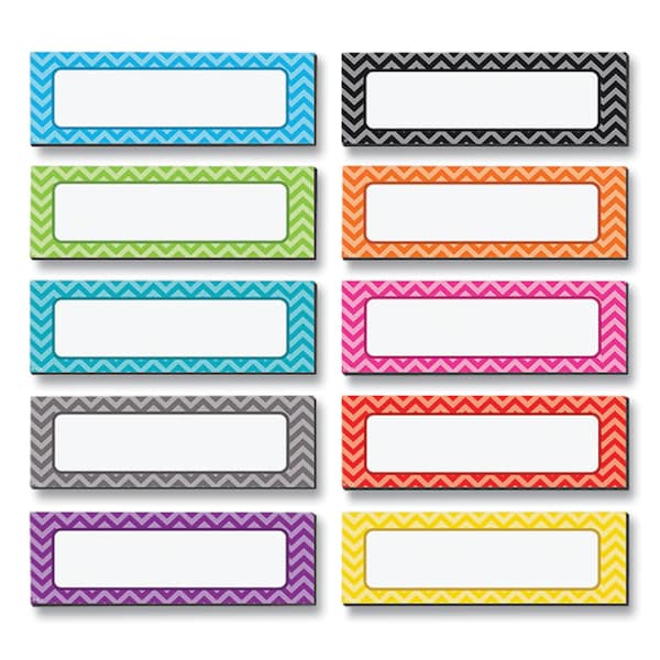 Chevron Labels Magnetic Accents, 10 Assorted Colors, 4.75in. X 1.5in., 20PK